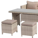 50" Beige Glass And Iron Coffee Table - Homeroots
