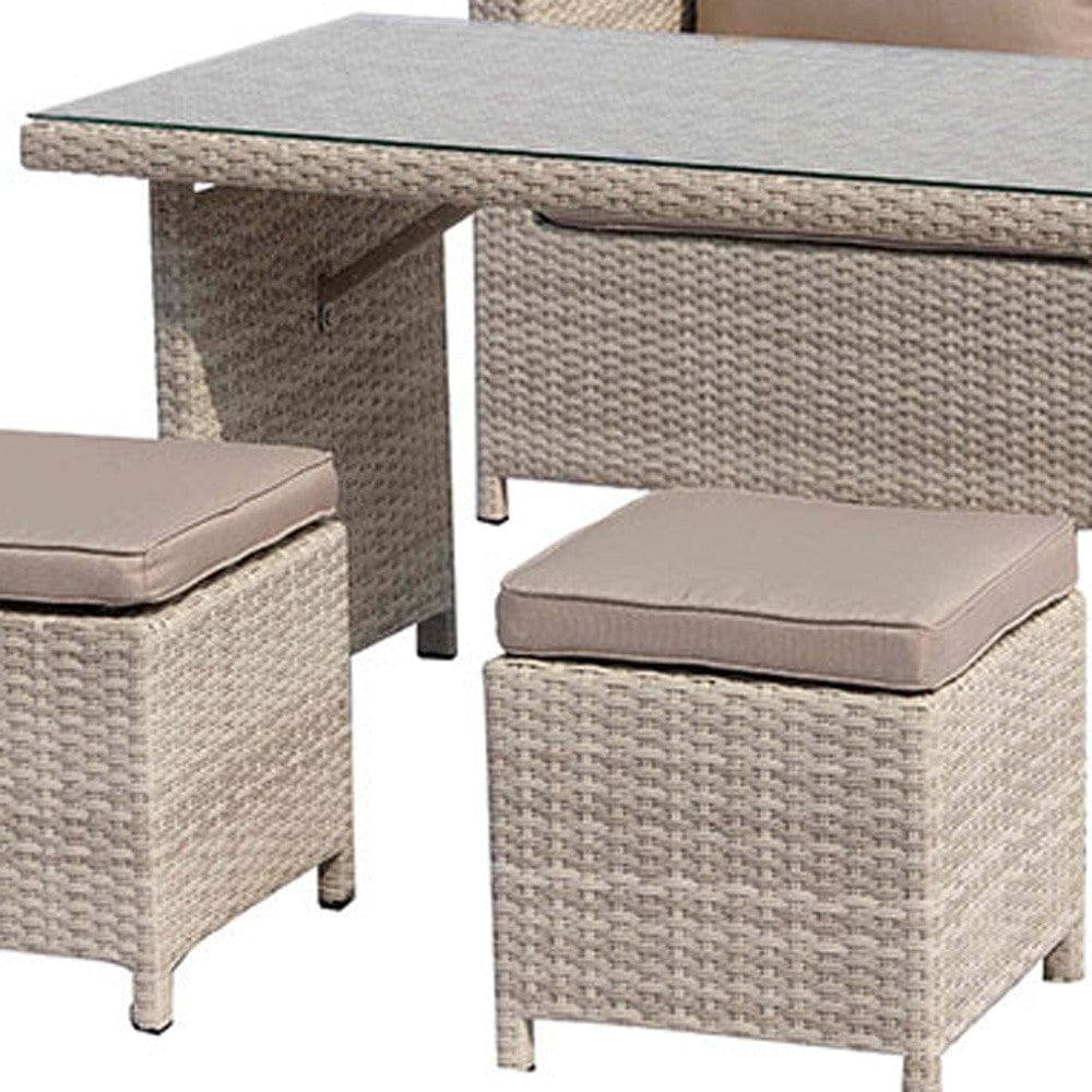 50" Beige Glass And Iron Coffee Table - Homeroots - Flyclothing LLC