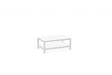 35" White Aluminum Coffee Table With Shelf - Homeroots