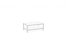 35" White Aluminum Coffee Table With Shelf - Homeroots