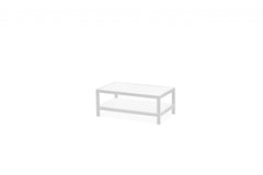 35" White Aluminum Coffee Table With Shelf - Homeroots