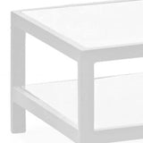 35" White Aluminum Coffee Table With Shelf - Homeroots - Flyclothing LLC