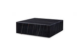 35" Black Genuine Marble And Brass Square Coffee Table - Homeroots