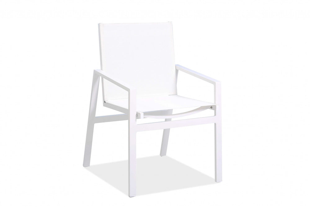 Set of Two 22" White Metal Indoor Outdoor Dining Chair - Homeroots
