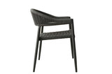 Set of Four 22" Gray Aluminum Outdoor Arm Chair - Homeroots