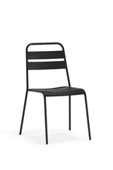 Set Of 4 Gray Stacking Aluminum Armless Chairs - Homeroots - Flyclothing LLC