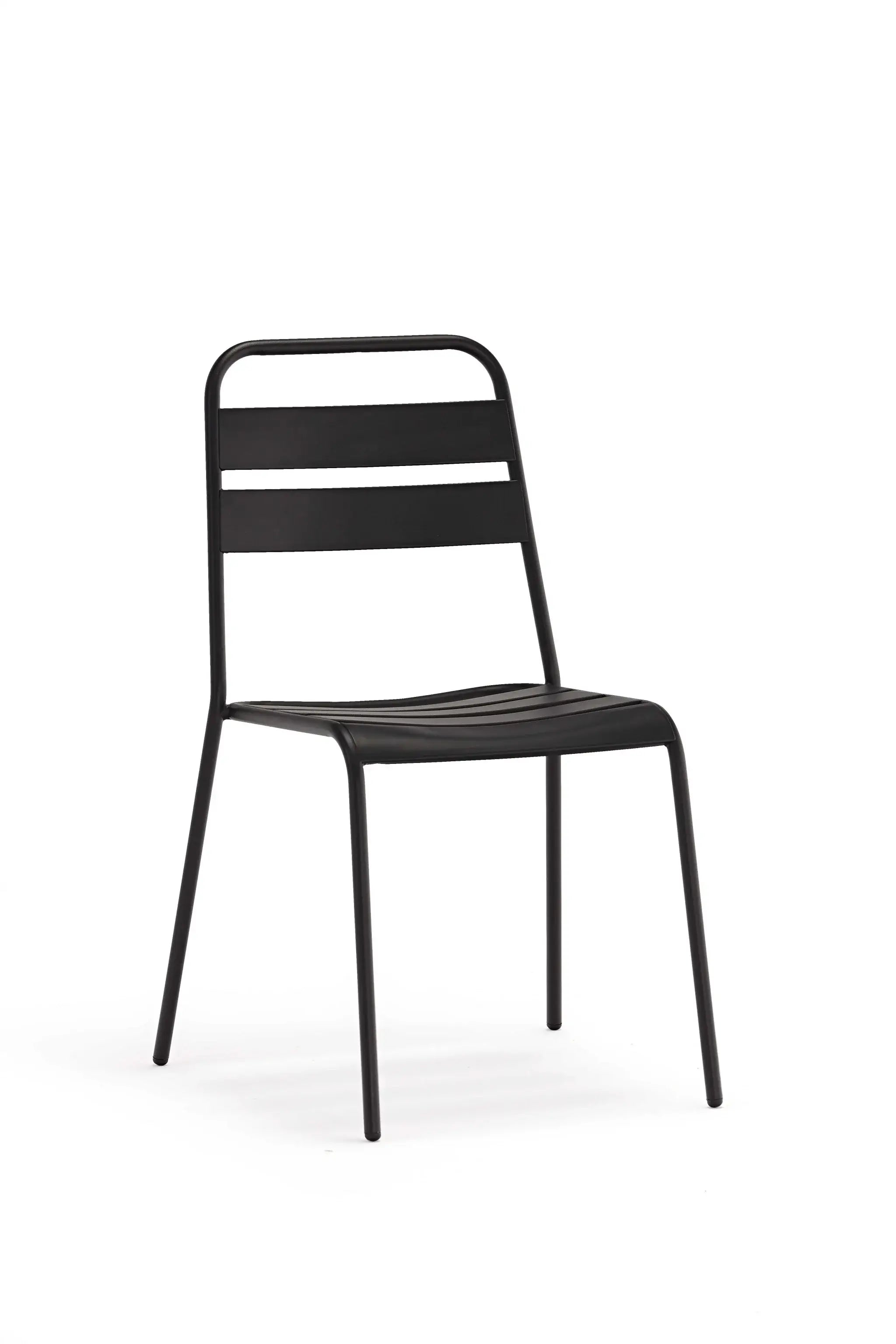 Set Of 4 Gray Stacking Aluminum Armless Chairs - Homeroots - Flyclothing LLC