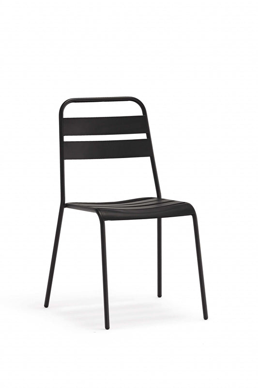 Set Of 4 Gray Stacking Aluminum Armless Chairs - Homeroots - Flyclothing LLC