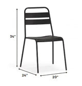 Set Of 4 Gray Stacking Aluminum Armless Chairs - Homeroots - Flyclothing LLC