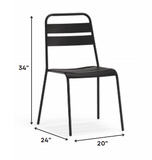 Set Of 4 Gray Stacking Aluminum Armless Chairs - Homeroots - Flyclothing LLC
