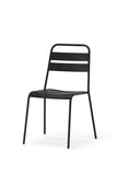 Set Of 4 Gray Stacking Aluminum Armless Chairs - Homeroots