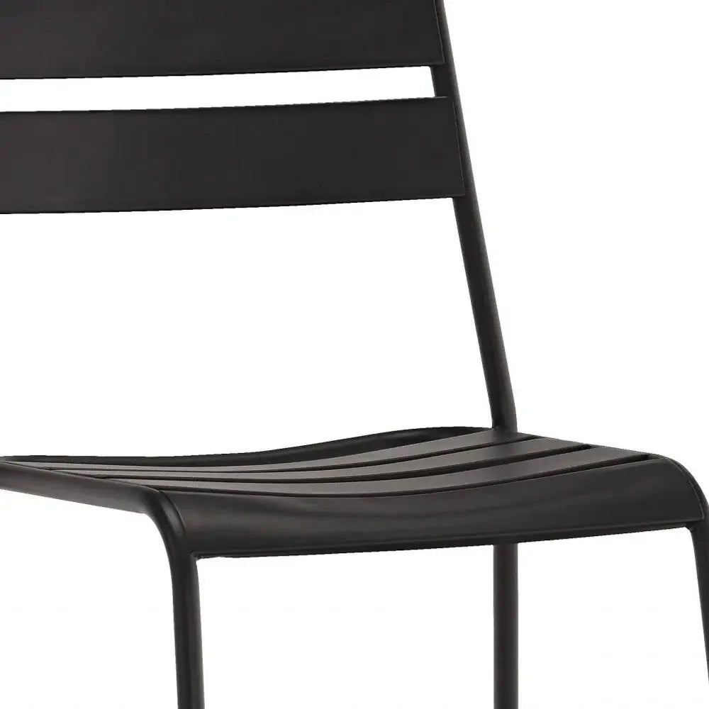 Set Of 4 Gray Stacking Aluminum Armless Chairs - Homeroots - Flyclothing LLC