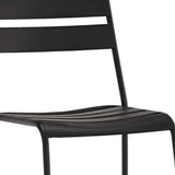 Set Of 4 Gray Stacking Aluminum Armless Chairs - Homeroots - Flyclothing LLC