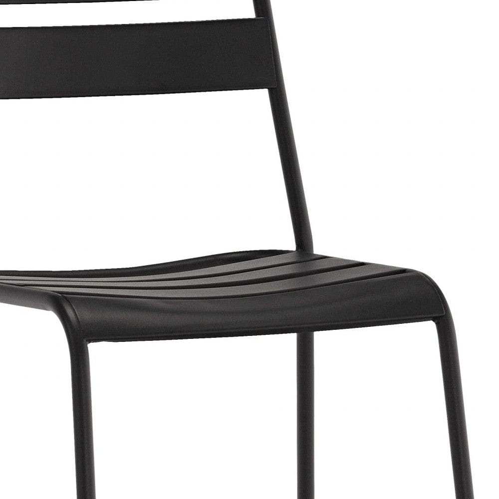 Set Of 4 Gray Stacking Aluminum Armless Chairs - Homeroots - Flyclothing LLC