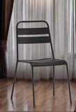 Set Of 4 Gray Stacking Aluminum Armless Chairs - Homeroots
