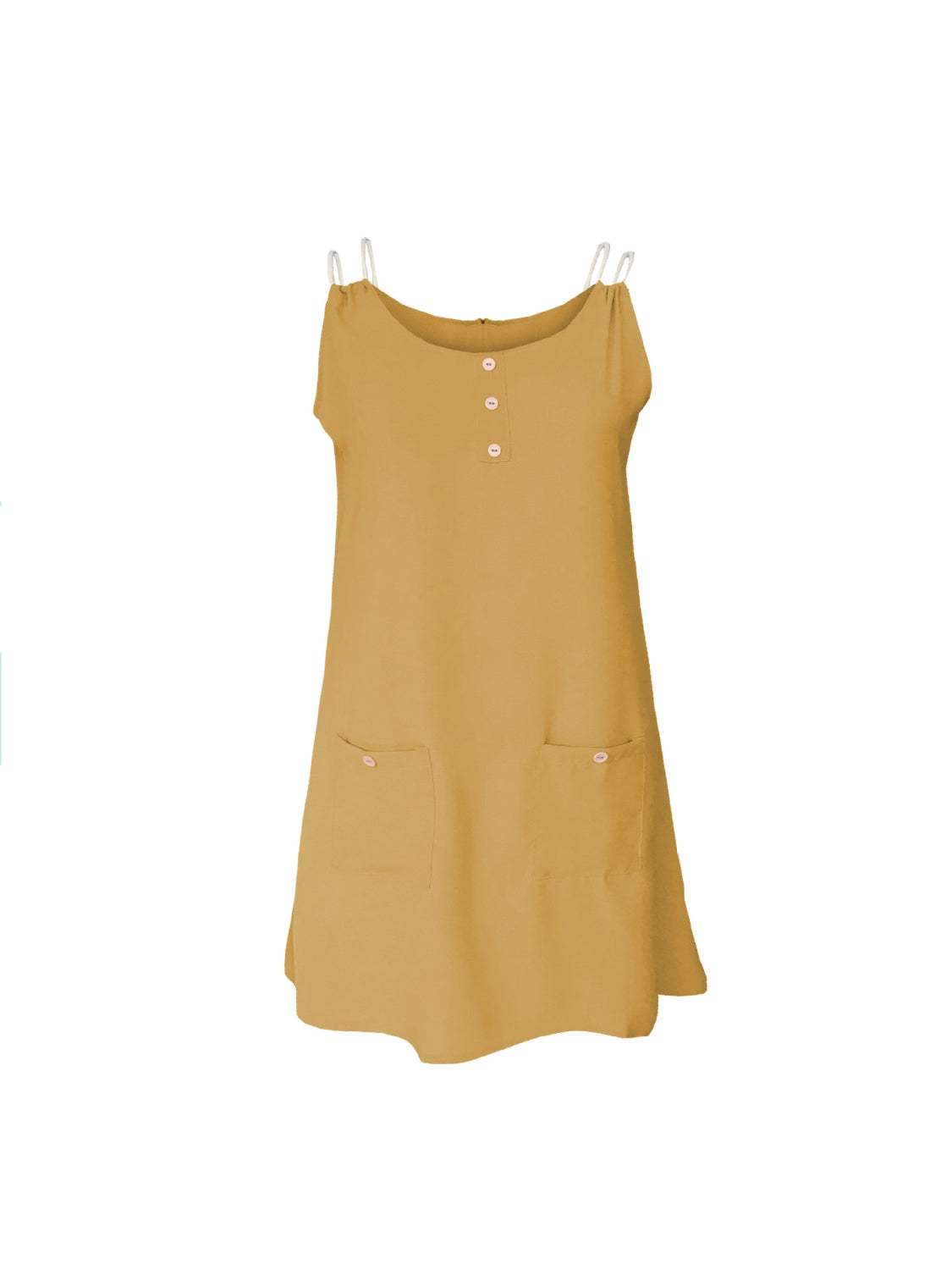 Round Neck Double Spaghetti Straps Mini Dress - Trendsi - Flyclothing LLC