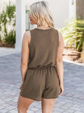 Scoop Neck Wide Strap Romper with Pockets - Trendsi - Flyclothing LLC