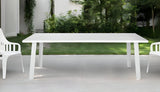 87" White Aluminum Outdoor Dining Table - Homeroots - Flyclothing LLC