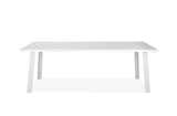 87" White Aluminum Outdoor Dining Table - Homeroots