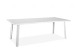 87" White Aluminum Outdoor Dining Table - Homeroots