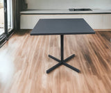 32" Gray Square Aluminum Pedestal Base Dining Table - Homeroots - Flyclothing LLC