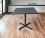 32" Gray Square Aluminum Pedestal Base Dining Table - Homeroots
