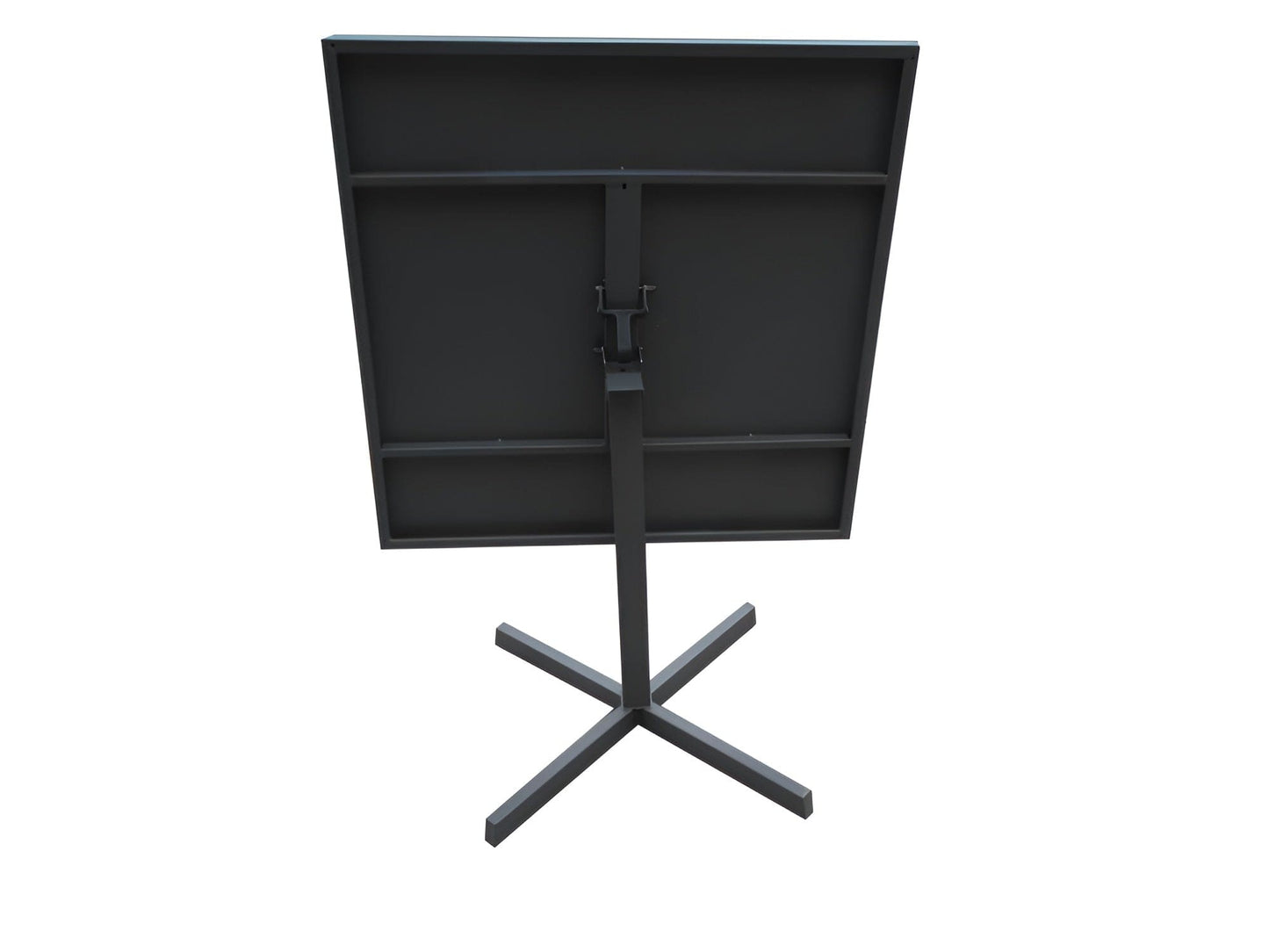 32" Gray Square Aluminum Pedestal Base Dining Table - Homeroots - Flyclothing LLC