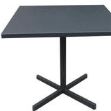 32" Gray Square Aluminum Pedestal Base Dining Table - Homeroots - Flyclothing LLC