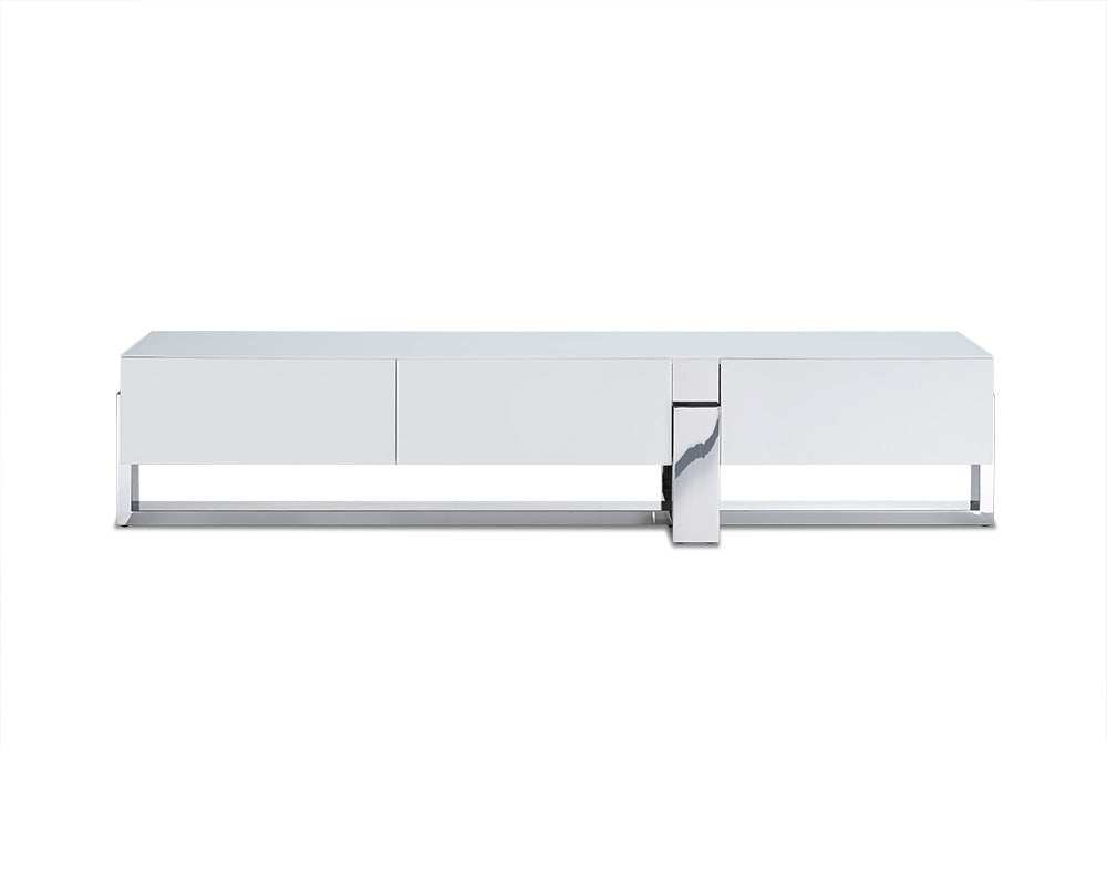 91 X 18 X 19 White Stainless Steel Tv Unit - Homeroots - Flyclothing LLC