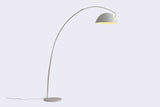 91" White Steel Arched Floor Lamp - Homeroots