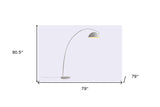 91" White Steel Arched Floor Lamp - Homeroots - Flyclothing LLC