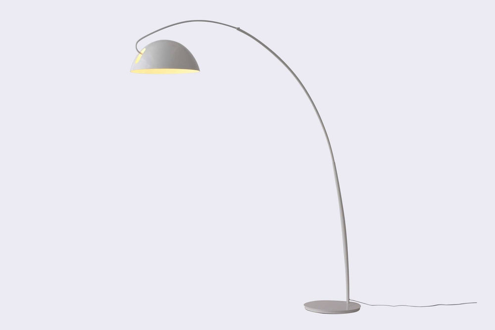 91" White Steel Arched Floor Lamp - Homeroots - Flyclothing LLC