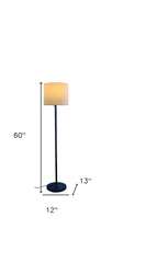 60" Traditional Shaped Floor Lamp With White Drum Shade - Homeroots