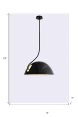 19 X 19 X 40.5 Black Aluminum Pendant Lamp - Homeroots - Flyclothing LLC