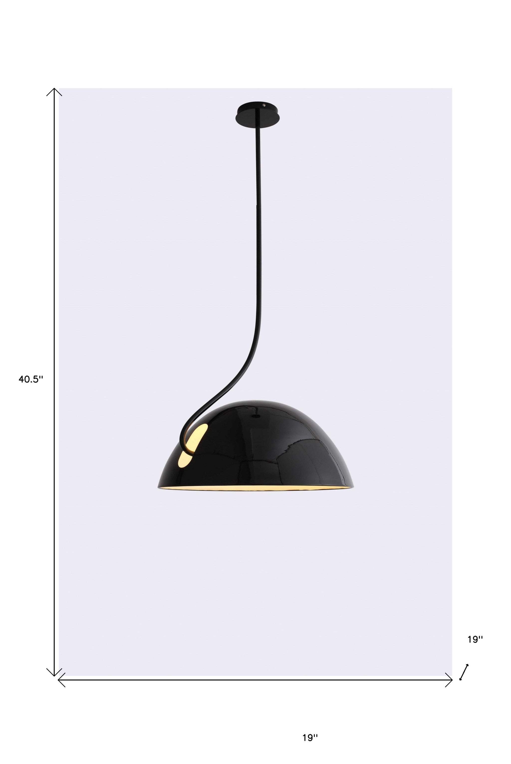 19 X 19 X 40.5 Black Aluminum Pendant Lamp - Homeroots - Flyclothing LLC