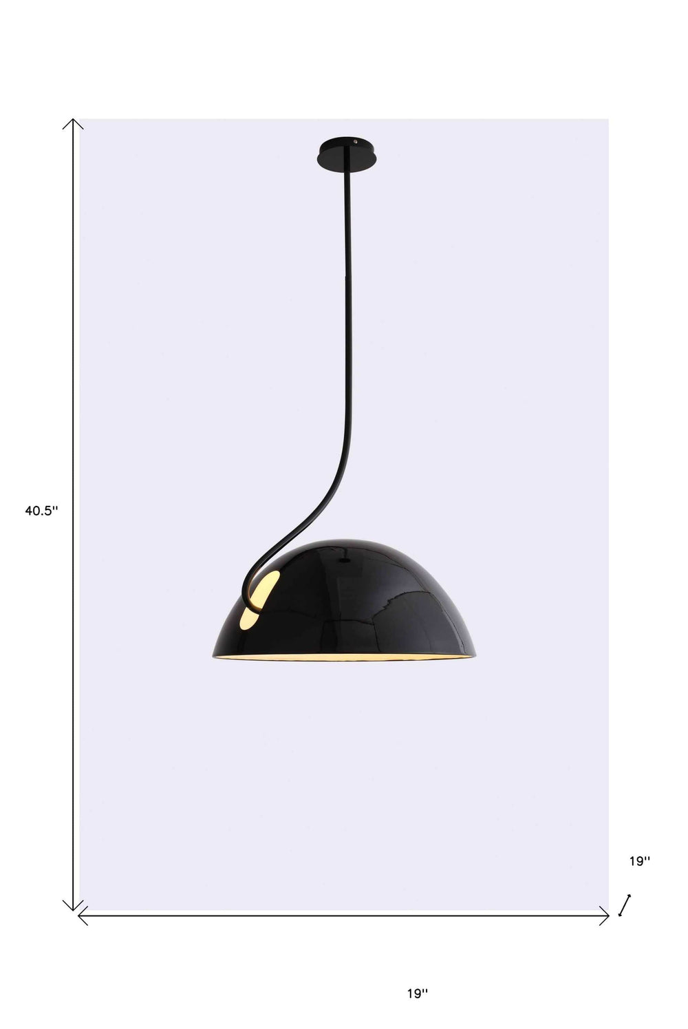 19 X 19 X 40.5 Black Aluminum Pendant Lamp - Homeroots - Flyclothing LLC