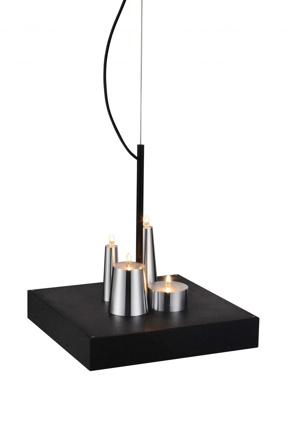 14 X 14 X 59 Black Stainless Steel Pendant Lamp - Homeroots - Flyclothing LLC