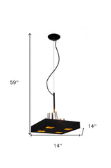 14 X 14 X 59 Black Stainless Steel Pendant Lamp - Homeroots - Flyclothing LLC