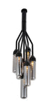 Shaded Empire Six Light Metal and Glass Flush Ceiling Light With Clear Shades - Homeroots