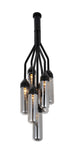 Shaded Empire Six Light Metal and Glass Flush Ceiling Light With Clear Shades - Homeroots