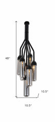 Shaded Empire Six Light Metal and Glass Flush Ceiling Light With Clear Shades - Homeroots