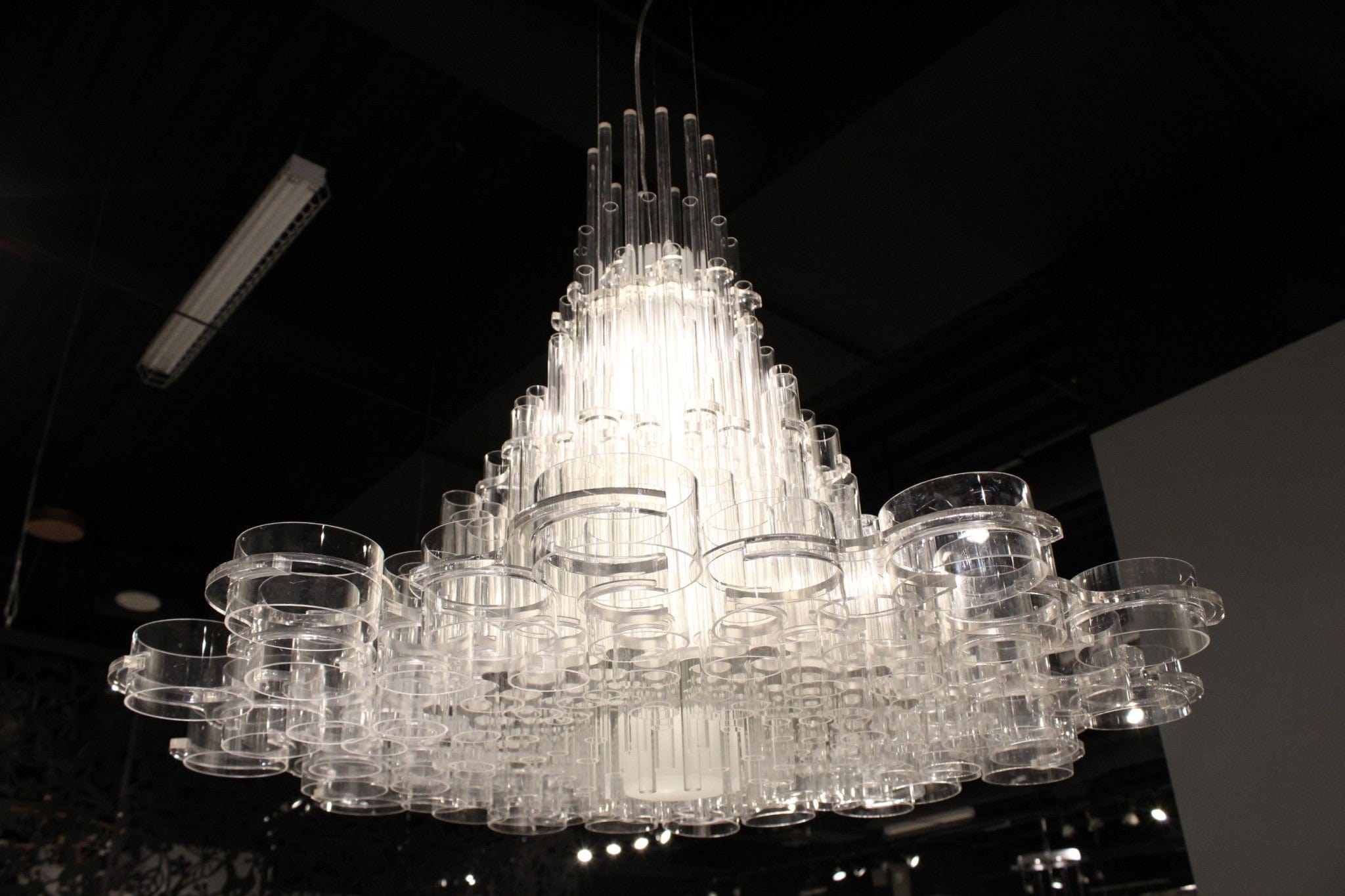 39 X 39 X 70 White Acrylic Pendant Lamp - Homeroots