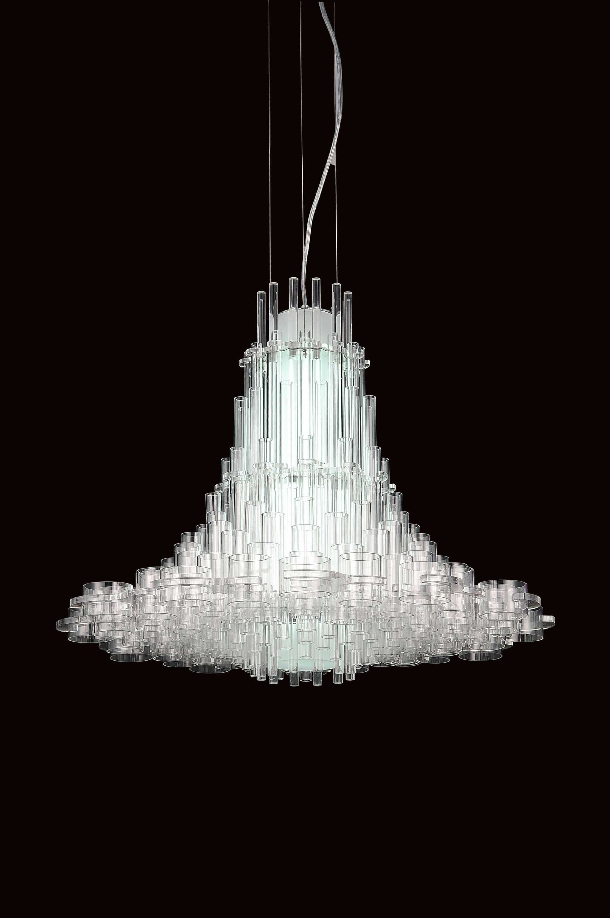 39 X 39 X 70 White Acrylic Pendant Lamp - Homeroots