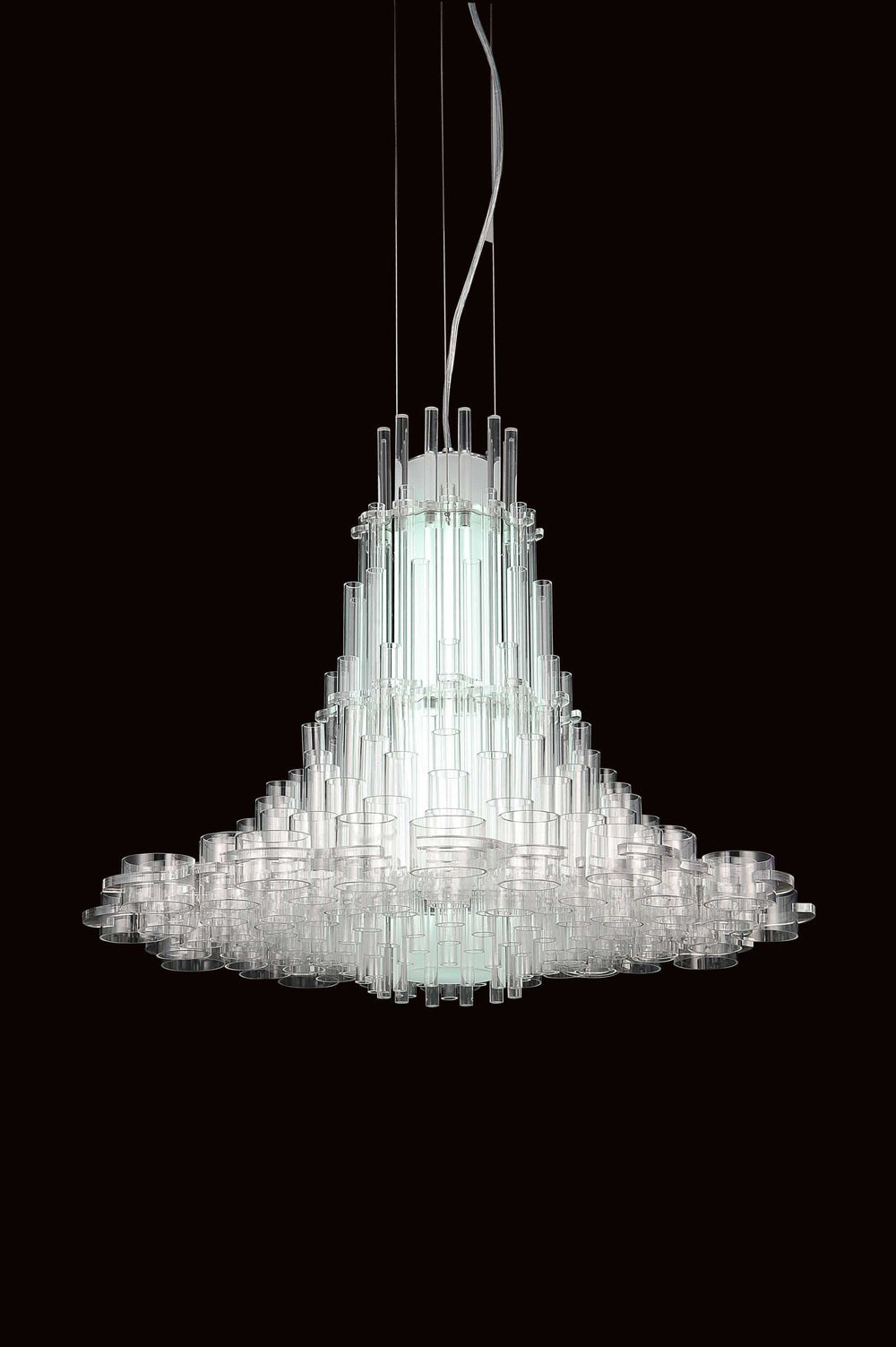 39 X 39 X 70 White Acrylic Pendant Lamp - Homeroots - Flyclothing LLC