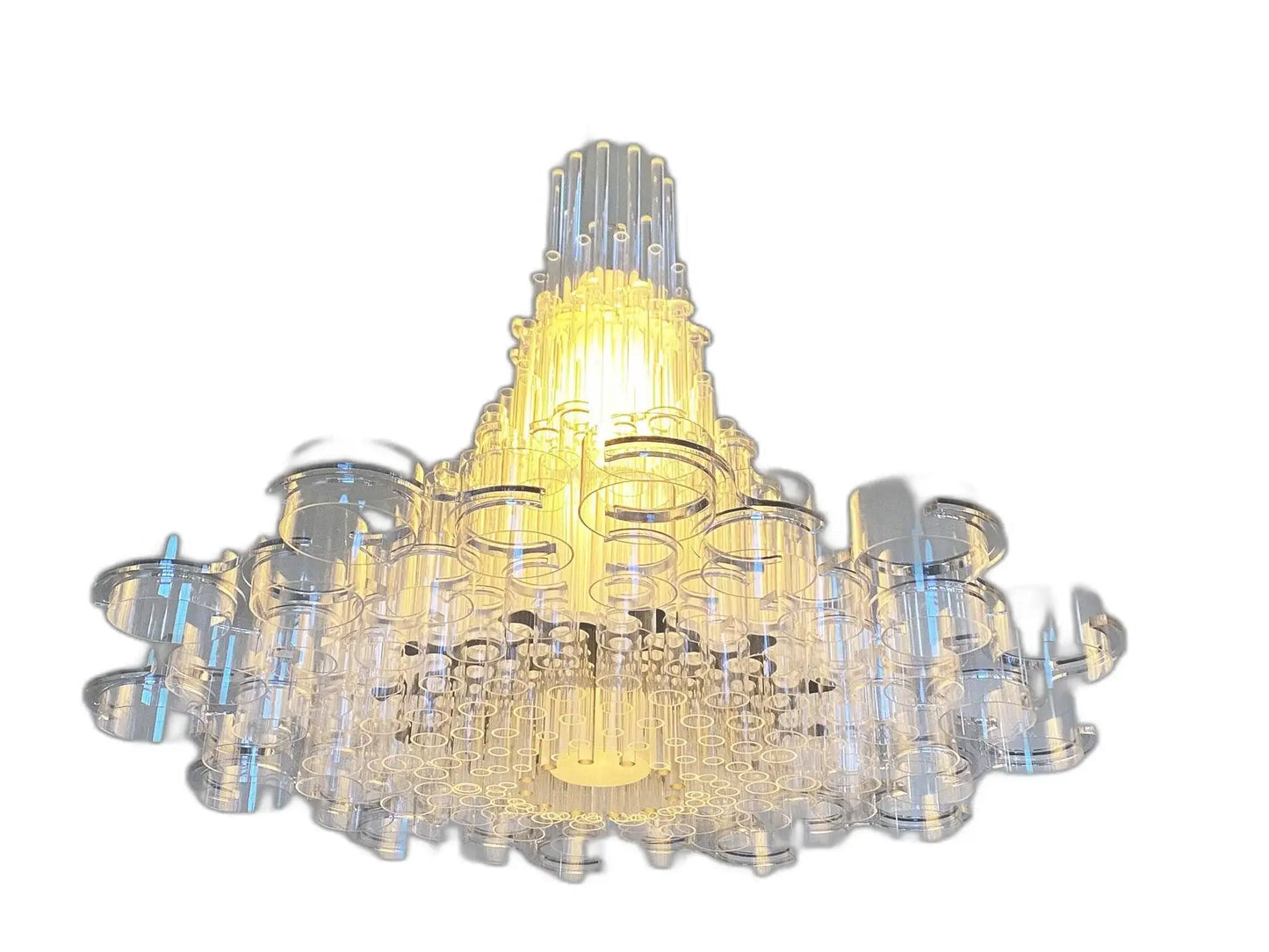 39 X 39 X 70 White Acrylic Pendant Lamp - Homeroots - Flyclothing LLC