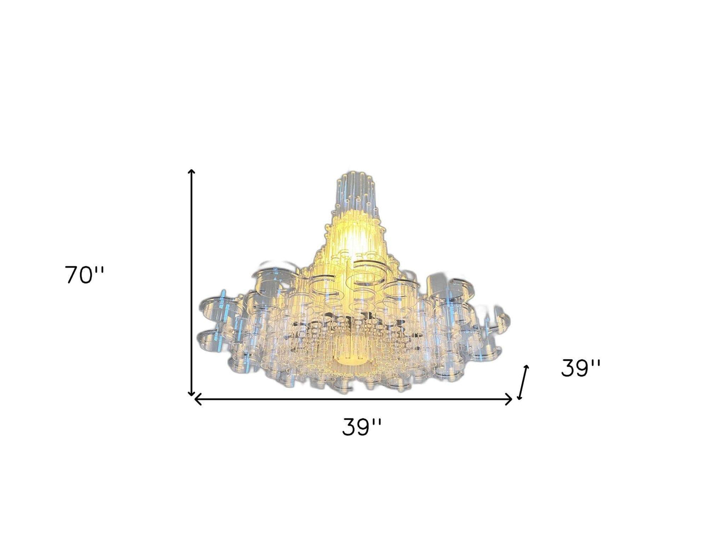 39 X 39 X 70 White Acrylic Pendant Lamp - Homeroots - Flyclothing LLC