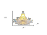 39 X 39 X 70 White Acrylic Pendant Lamp - Homeroots - Flyclothing LLC