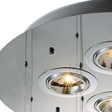 Clear Candle Style Four Light Metal and Glass Ceiling Light - Homeroots - Flyclothing LLC