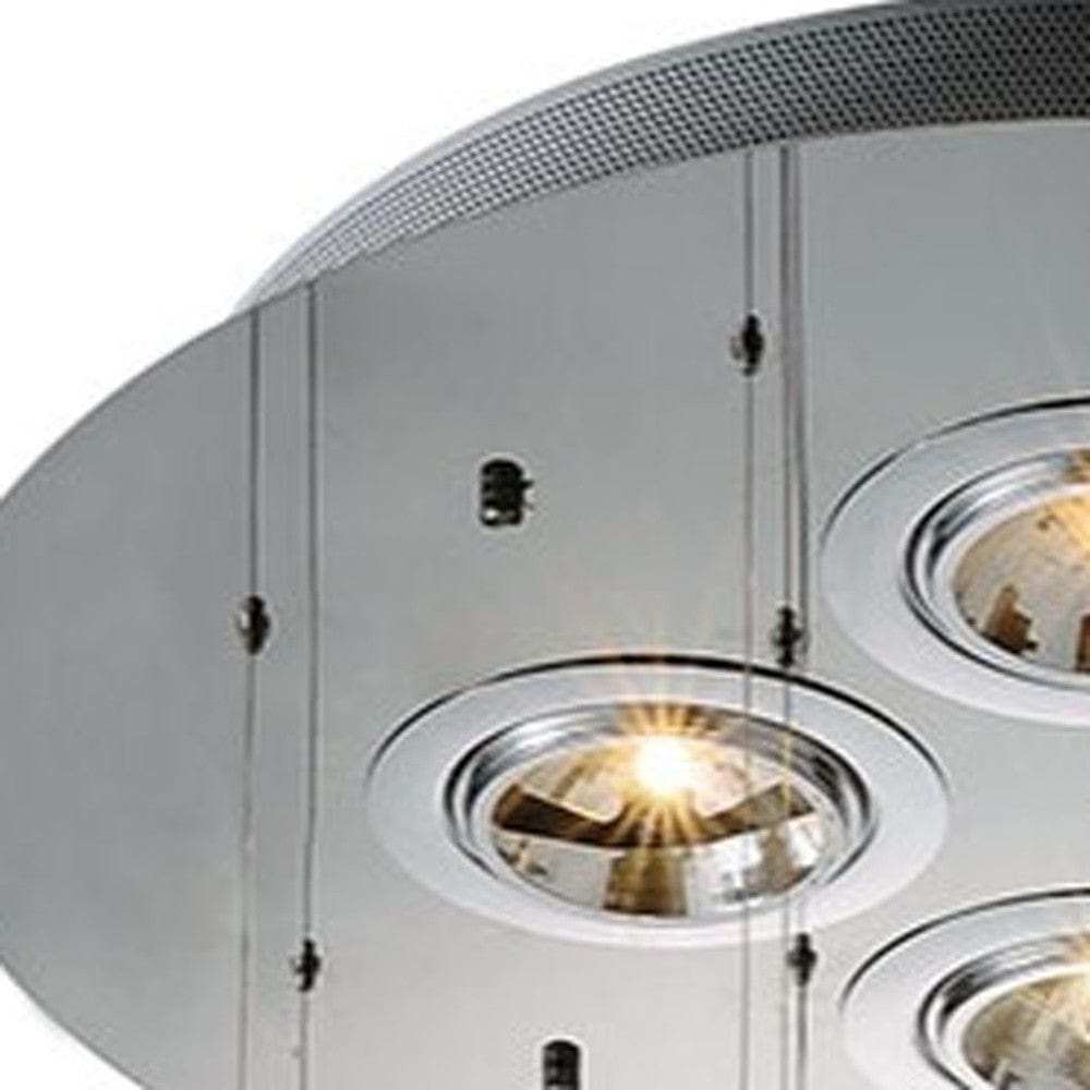 Clear Candle Style Four Light Metal and Glass Ceiling Light - Homeroots - Flyclothing LLC