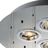 Clear Candle Style Four Light Metal and Glass Ceiling Light - Homeroots